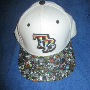 Tampa Bay Rays Pride Night Rainbow Logo Melonwear MLB 2 Tone Snapback Cap Hat